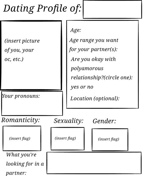 blank dating profile template